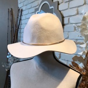 H & M winter white hat with gold band detail!